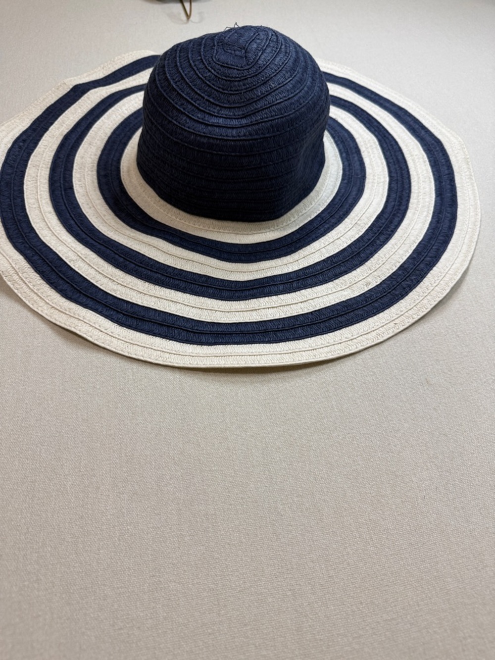 Vera Bradley Navy and White Striped Wide-Brim Sun Hat - Picture 2 of 5